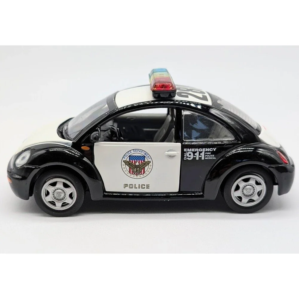 Sunnyside Volkswagen New Beetle Police Car Friction Pull Back Diecast 5